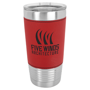 Red Laserable Leatherette Tumbler with Clear Polar Camel 20 oz. Lid