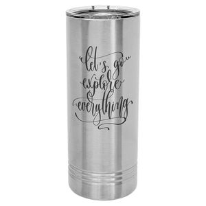 Stainless Steel Polar Camel 22 oz. Skinny Tumbler with Slider Lid