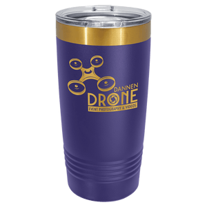 Polar Camel 20 oz. Purple/Bright Gold ION-Plated Ringneck Tumbler with Slider Lid