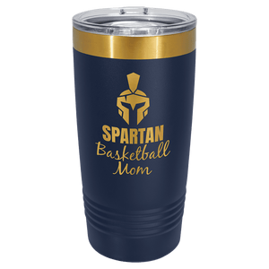 Polar Camel 20 oz. Navy Blue/Bright Gold ION-Plated Ringneck Tumbler with Slider Lid