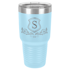 Light Blue Polar Camel 30 oz. Ringneck Tumbler with Logo Lid
