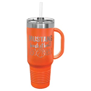 Orange Polar Camel 40 oz. Travel Mug with Snap Lid & Straw