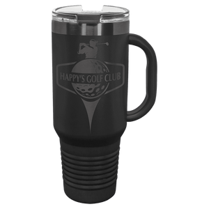 Black/Ghost Black Polar Camel 40 oz. Travel Mug with Handle & Straw