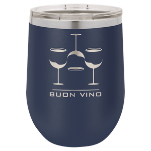 Navy Blue Polar Camel 12 oz. Vacuum Insulated Stemless Wine Tumbler with Lid