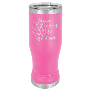 Pink 14 oz. Polar Camel Pilsner with Clear Lid