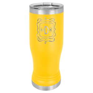 Yellow 14 oz. Polar Camel Pilsner with Clear Lid