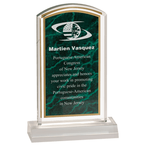 Green 4" x 7" Marbleized Acrylic with 5" Base