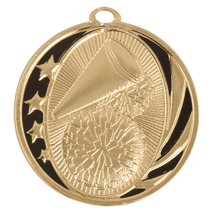 Bright Gold 2" Cheer Laserable MidNite Star Medal