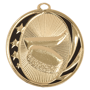 Bright Gold 2" Hockey Laserable MidNite Star Medal