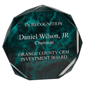 Green 7" Marble Octagon Acrylic Award