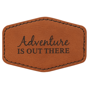 Rawhide 3" x 2" Hex Laserable Leatherette Patch with Adhesive