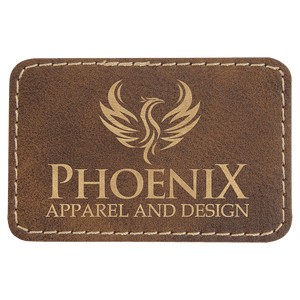 Rustic/Gold 3" x 2" Laserable Leatherette Rectangle Patch with Kota Pro Adhesive