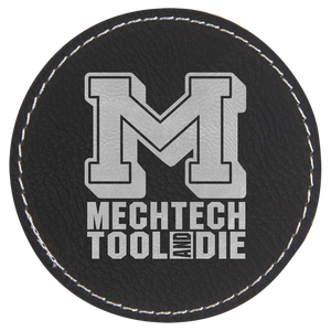 3" Round Laserable Leatherette Patch with Adhesive