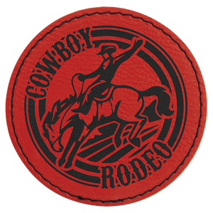 3" Round Laserable Leatherette Patch with Adhesive