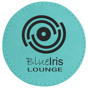 Teal 3" Laserable Leatherette Round Patch with Adhesive