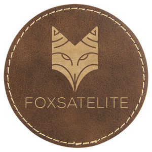 Rustic/Gold 3" Laserable Leatherette Round Patch with Adhesive