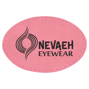 Pink 3" x 2" Laserable Leatherette Oval Patch with Kota Pro Adhesive