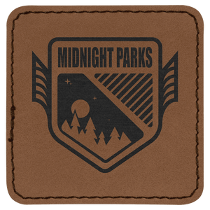 Dark Brown 2 1/2" x 2 1/2" Laserable Leatherette Square Patch with Kota Pro Adhesive