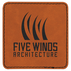 Rawhide 3" x 3" Square Laserable Leatherette Patch with Adhesive