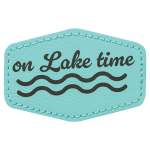 Teal 3" x 2" Laserable Leatherette Hex Patch with Kota Pro Adhesive
