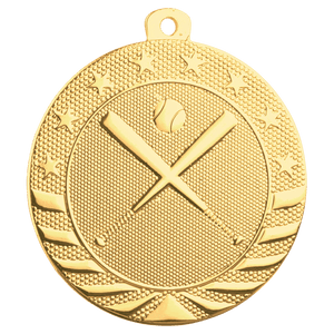 Bright Gold 2" Baseball/Softball Starbrite Medal