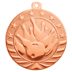 Bright Bronze 2" Bowling Starbrite Medal