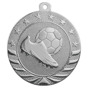Bright Silver 2" Soccer Starbrite Medal