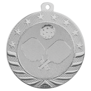 Bright Silver 2" Pickleball Starbrite Medal