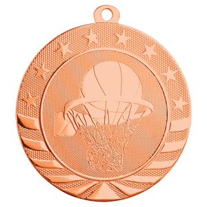 Bright Bronze 2 3/4" Basketball Starbrite Medal