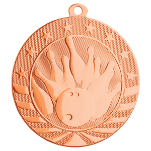 Bright Bronze 2 3/4" Bowling Starbrite Medal