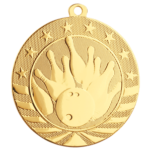 Bright Gold 2 3/4" Bowling Starbrite Medal