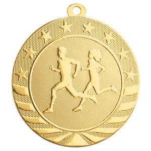 Bright Gold 2 3/4" Cross Country Starbrite Medal