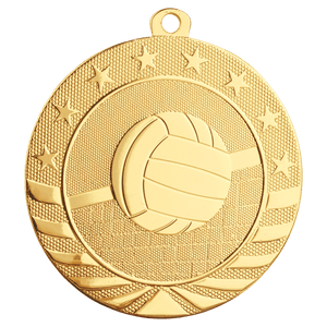 Bright Gold 2 3/4" Volleyball Starbrite Medal