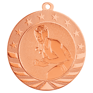 Bright Bronze 2 3/4" Female Wrestling Starbrite Medal