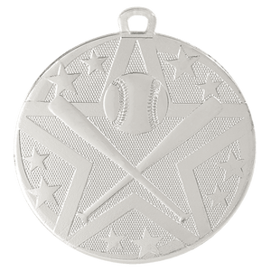 Silver 2" Superstar Baseball/Softball Medal