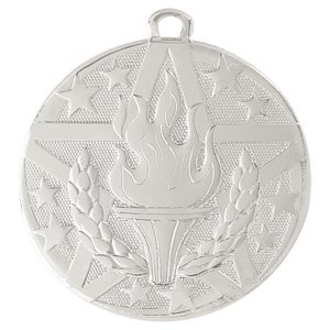 Silver 2" Superstar Torch Medal