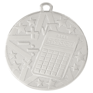 Silver 2" Superstar Math Medal