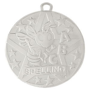 Silver 2" Superstar Spelling Medal