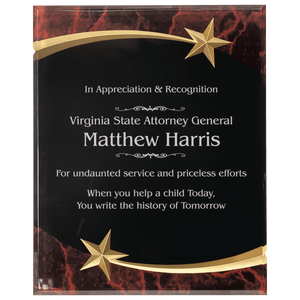 Red 8" x 10" Marble Shooting Star Acrylic Plaque
