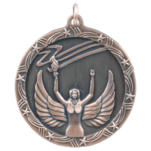 Antique Bronze 1 3/4" Victory Shooting Star Medal