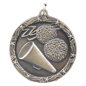 Antique Gold 1 3/4" Cheer Shooting Star Medal
