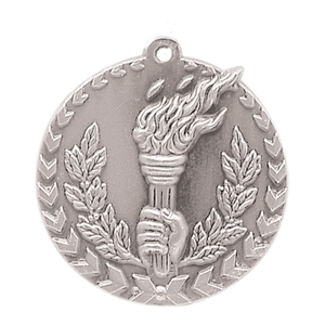 Antique Silver 1 3/4" Torch Millennium Medal
