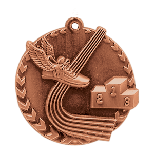 Antique Bronze 1 3/4" Track Millennium Medal