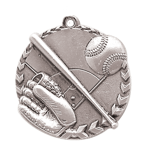 Antique Silver 1 3/4" Baseball/Softball Millennium Medal