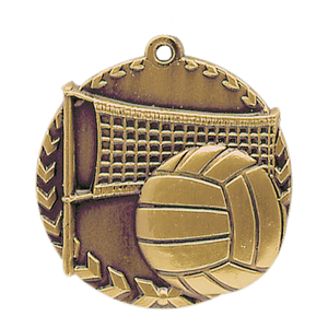 Antique Gold 1 3/4" Volleyball Millennium Medal