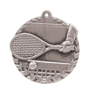 Antique Silver 1 3/4" Tennis Millennium Medal
