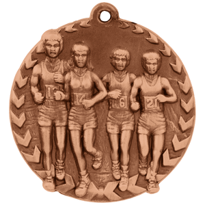Antique Bronze 1 3/4" Cross Country Millennium Medal