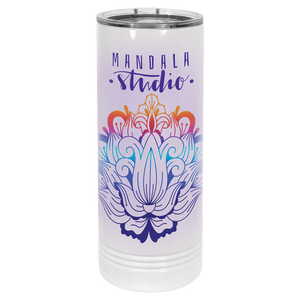White Polar Camel 22 oz. Sublimatable Skinny Tumbler with Slider Lid