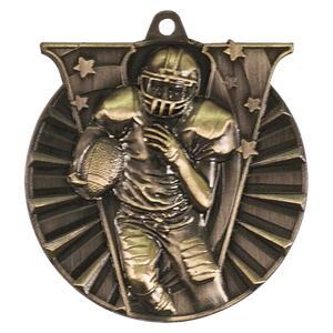 Antique Gold 2" Football Victory Medal