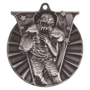 Antique Silver 2" Football Victory Medal